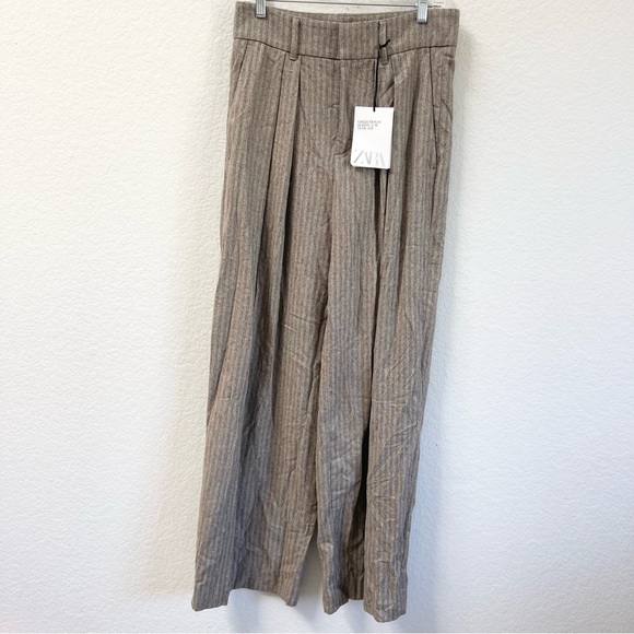 Zara Pinstripe Wool Blend Blazer & Pants Set Limited Edition Size Medium - Picture 6 of 8